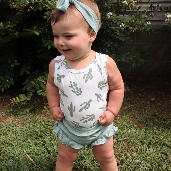Cactus Print 3 Piece Set Bloomer Headband - Picture 10 of 10